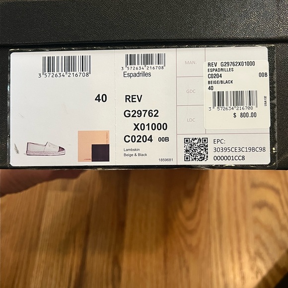 Chanel Lambskin CC Espadrilles Flats Two tone Nude Black - Picture 6 of 9